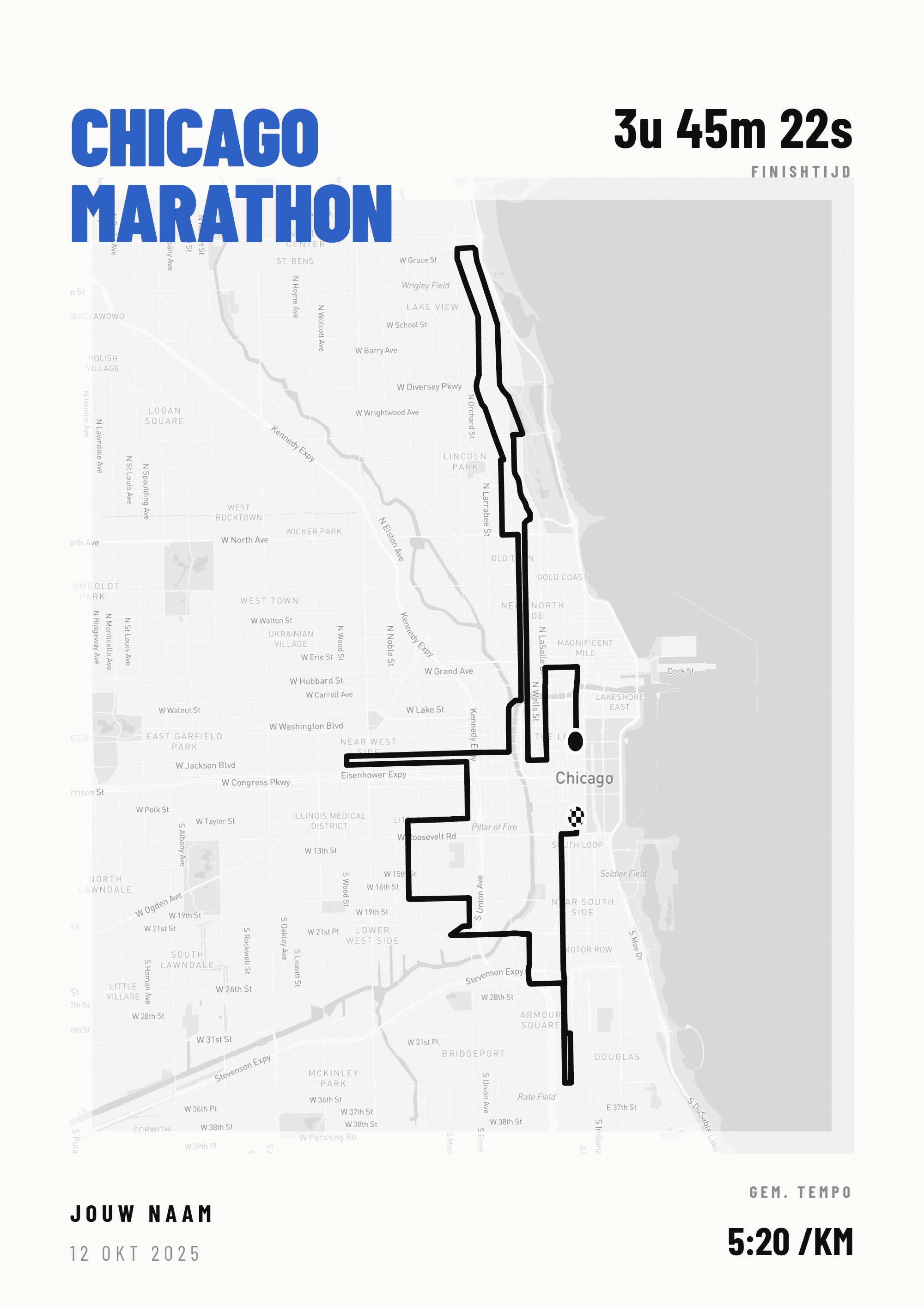 Voorbeeldposter Chicago Marathon