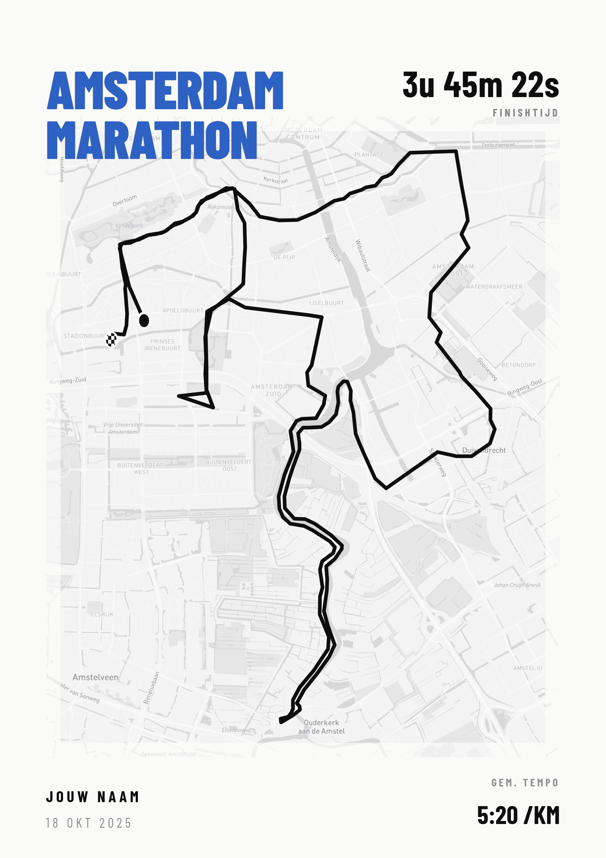 Voorbeeldposter Amsterdam Marathon